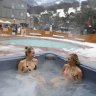 In the spa at the Thredbo Alpine Hotel.