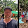 South-East Asia correspondent Zach Hope tackles the steep terrain on the remote trail to find the people trapped in flooded Laos cave.