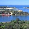 The view over the entrance to the lakes at Lakes Entrance