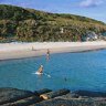 Greens Pool at William Bay National Park is rimmed by beach and stone.