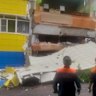 Footage from Russian Emergency Ministry showing emergency workers and vehicles at site of damaged Kindergarten after earthquake. Video credit: Russian Ministry for Emergencies / Reuters