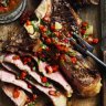 T-Bone steak with lemon salsa.