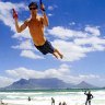 Power-kiting on Blouberg beach near Cape Town.
