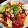 Rhys Davies' vegan chilli bean and steak nachos.