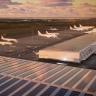 An animation shows what the new freight facility will look like when the airport opens in late 2026.