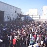 Hundreds of desperate Palestinians storm into a WFP warehouse in Gaza.