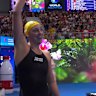 Meg Harris rockets to gold in the women's 50m freestyle at the 2025 swimming world championships.