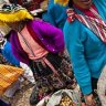 Sacred Valley ... produce at a market in Cusco; potatoes are varied.