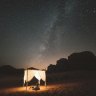 Camping under the stars in Wadi Rum.