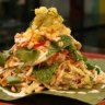 Coconut-grilled chicken with green mango salad and chilli jam