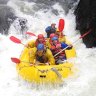 Wet and wild ... making a splash on the Nymboida River.