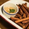 A plate of sweet potato chips.