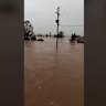 Sukhbreet Singh captured this footage after spending the early hours of Wednesday morning stranded on top of his truck roof.