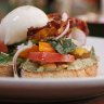 Avocado on toast with heirloom tomatoes at Denis the Menace.