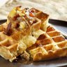 Buttermilk waffles with maple bacon butter.