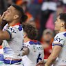 A sensational last-minute try from Leka Halasima has seen the New Zealand Warriors clinch an incredible 20-15 victory over the Newcastle Knights. The Knights, who led for much of the game, were left shattered after Halasima's solo effort in the dying seconds sealed a dramatic win for the Warriors.