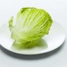 Lettuce leaf on a plate.
